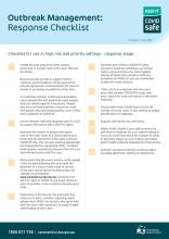 COVID-19 outbreak management response checklist thumbnail